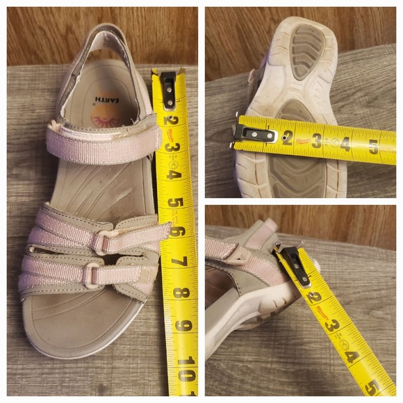 Earth Spirit Adjustable Sandals Womens Size 7 Gray Pink - Picture 12 of 12